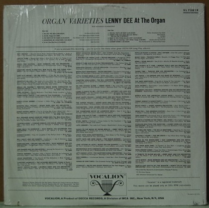 Lenny Dee - Organ Varieties