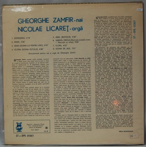 Gheorghe Zamfir - nai, Nicolae Licaret - orga 