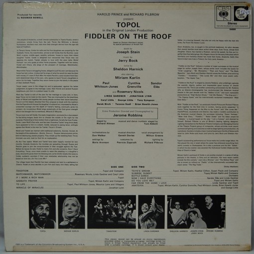 Harold Prince and Richard Pilbrow - Fiddler on the roof 