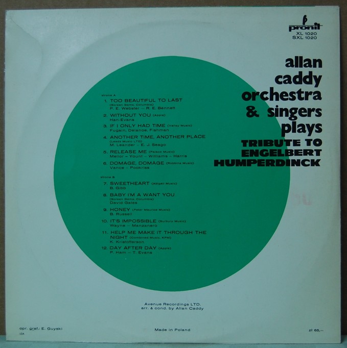 Allan Caddy orchestra & singers plays 